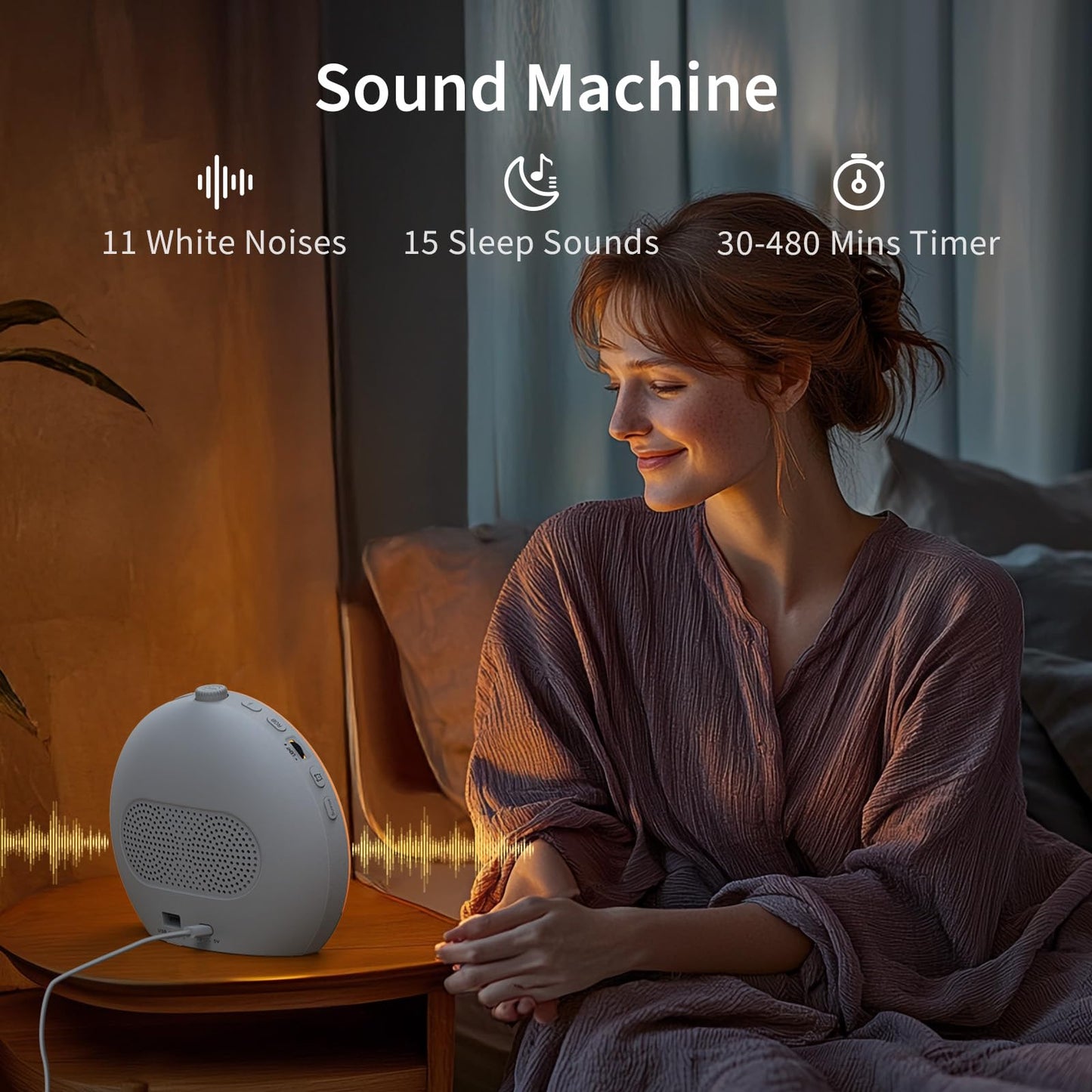 EASYERA Sunrise Alarm Clock Sound Machine, Upgraded Backlit Buttons, 26 Soothing Sounds, White Noise Machine Night Light, Bluetooth Speaker Wake Up Light for Bedroom, Heavy Sleeper, Adults, Kids