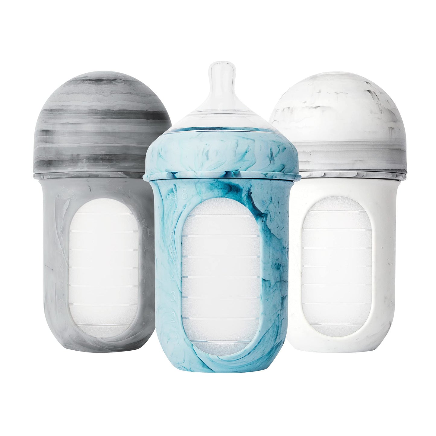Boon Nursh Reusable Silicone Baby Bottles with Collapsible Silicone Pouch Design - Everyday Baby Ess & Nursh Reusable Silicone Baby Bottles with Collapsible Silicone Pouch Design, Tie dye