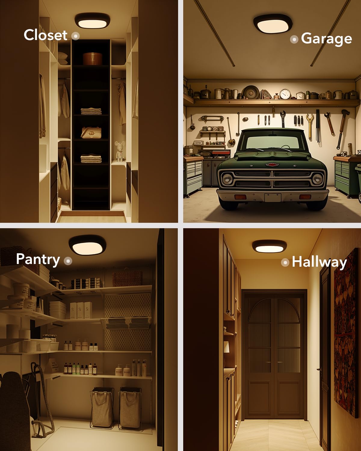 2 Pcs Motion Sensor Rechargeable Ceiling Light With Remote  12000Mah 550Lm Wireless Shower Lights For Inside Shower  Battery Operated Rgb Closet Lights Sensored Led Overhead Garage Lighting No Wiring
