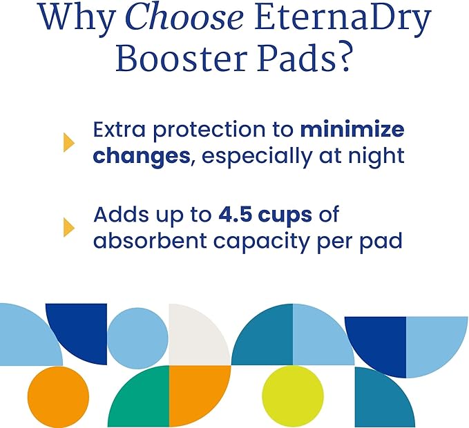 NorthShore EternaDry Booster Pads for Men and Women with Adhesive, Large, Pack/30