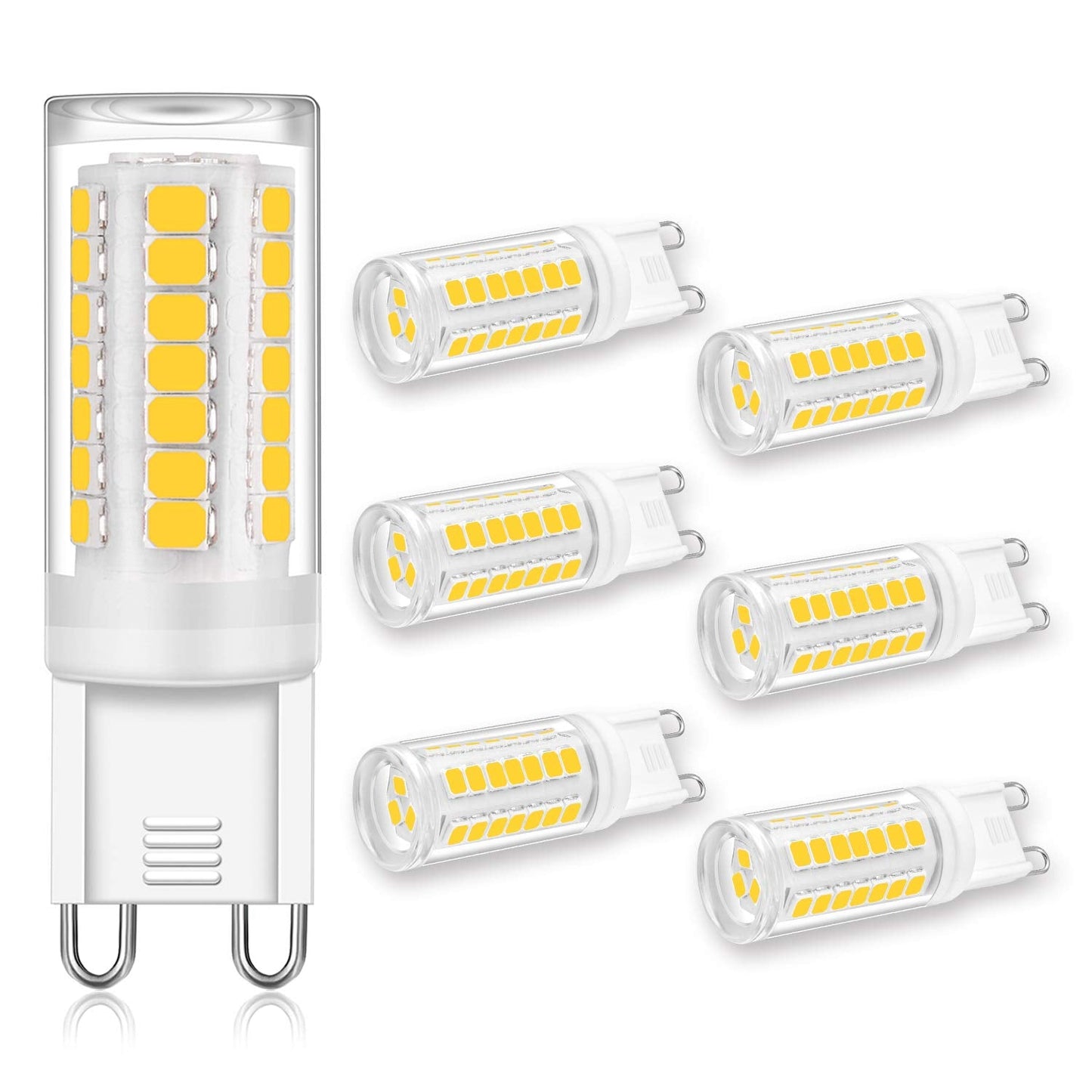 YUIIP G9 LED Light Bulb 4W, 400LM, 4000K Natural White, Ceramic, 6 Count
