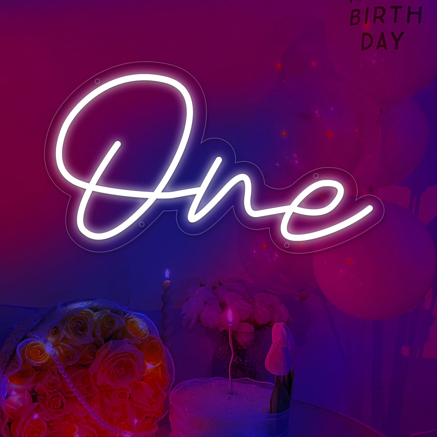 One Led Neon Sign 1St Birthday Neon Light With Usb Interefece One Led Light For Birthday Party Gifts Baby Decor Wedding
