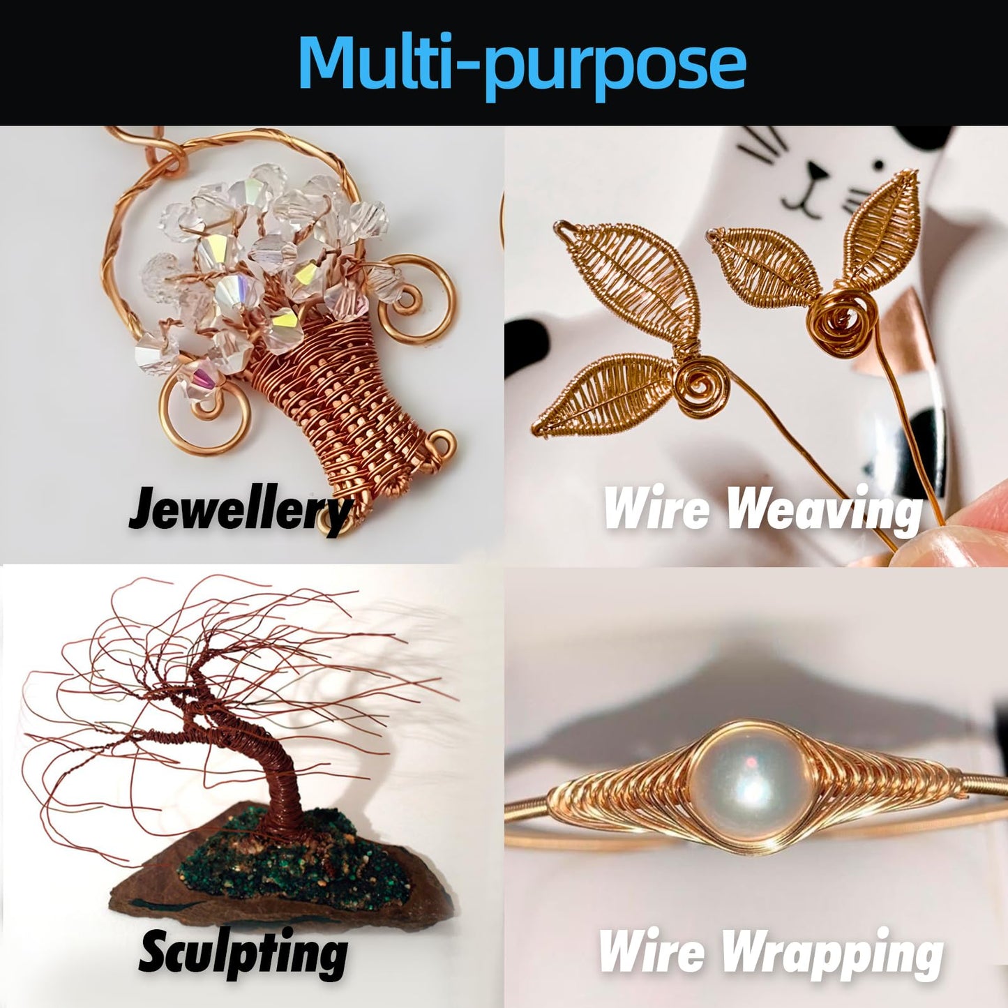Art3d 18 Gauge 60 FT 99.9% Pure Soft Copper Wire for Electroculture Gardening, Jewelry Making, Beading, Science Projects, DIY Artwork, 1 Roll