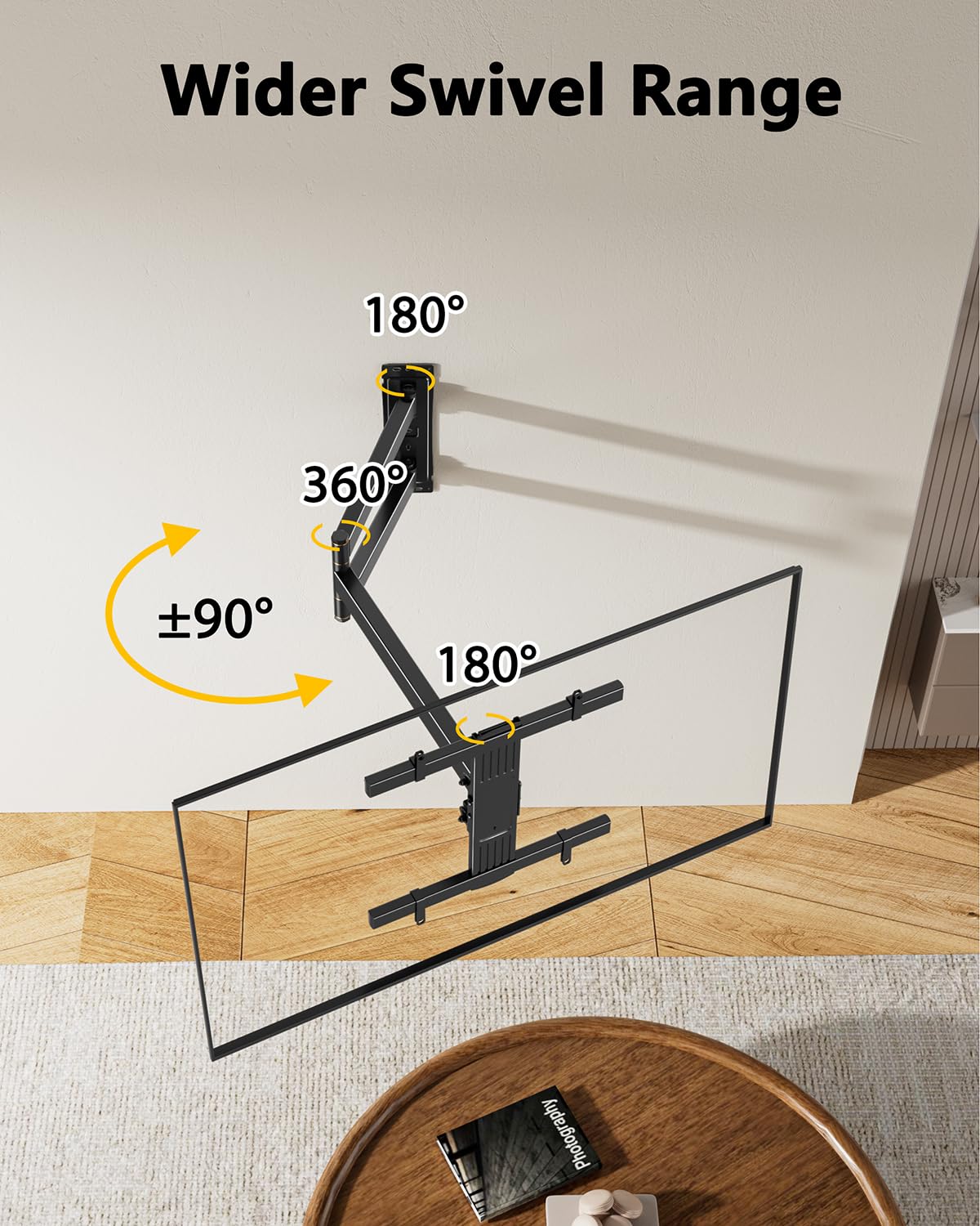 FORGING MOUNT Corner TV Mount Long Arm TV Wall Mount Bracket for 27-70" Screen-Full Motion Wall Mount with 33” Extension Swivel Articulating Arm & Tilt,Single Stud Design VESA 400x400mm, Holds 100 lbs