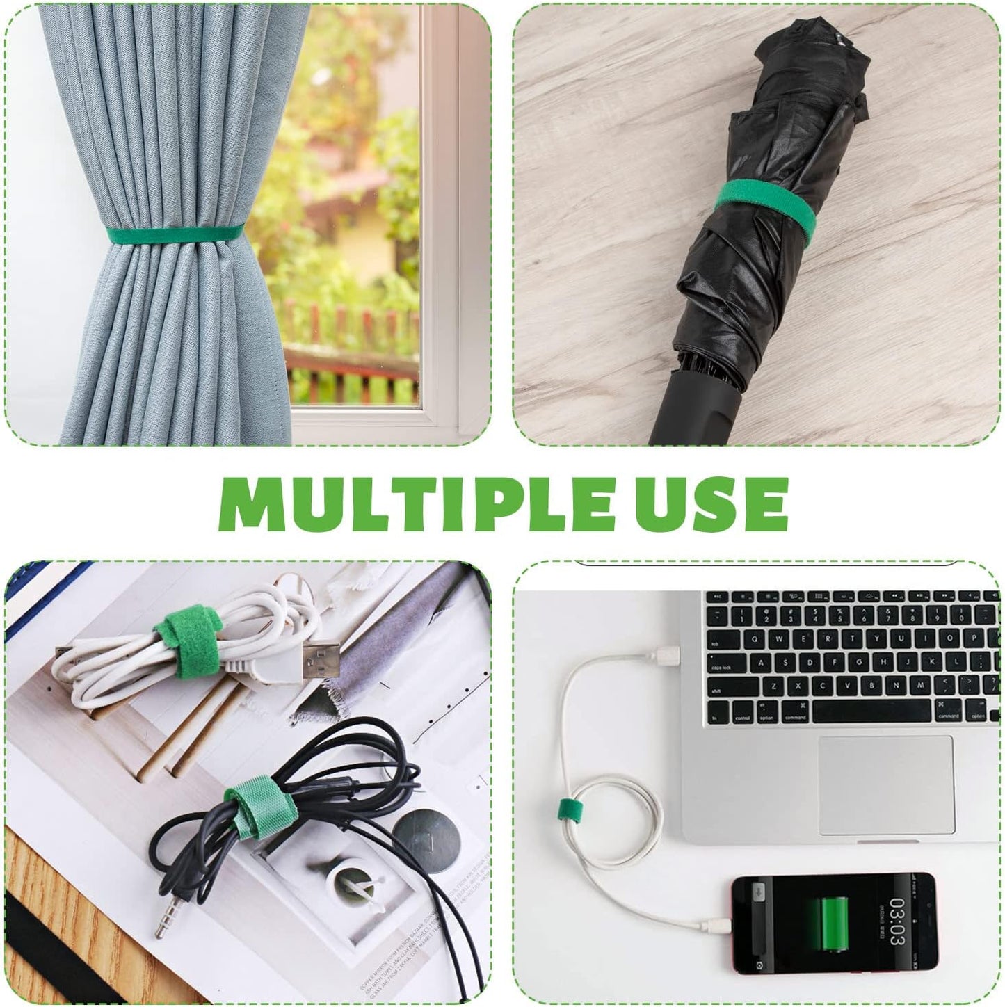 Plant Tape, 6 Roll 196 Ft Green Garden Tape, Twist Ties for Plants 1/2", Plant Supports, Garden Ties for Climbing Plants, Plant Twist Tie for Plant Gardening, Home, Office