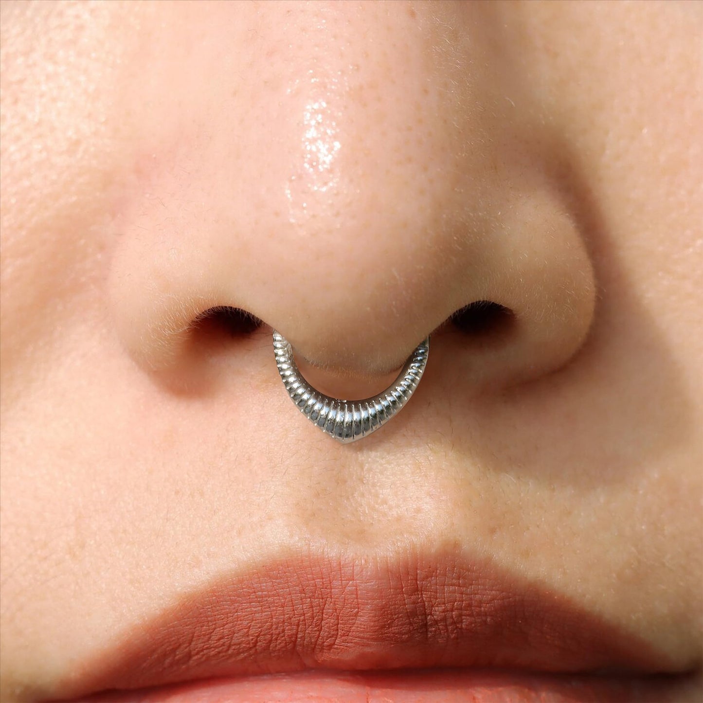 JALZEMPL Gold Nose Rings Hoops 316L Surgical Steel Nose Ring Silver Septum Ring 16g Clicker Daith Hinged Piercing Jewelry Gifts