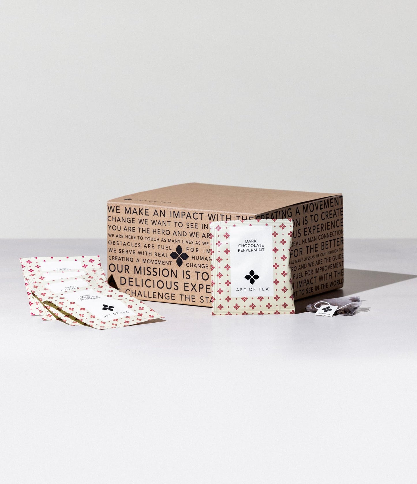 Art of Tea | Dark Chocolate Peppermint Dessert Tea | Organic Black Tea | 50 Eco Friendly Pyramid Tea Bag Sachets