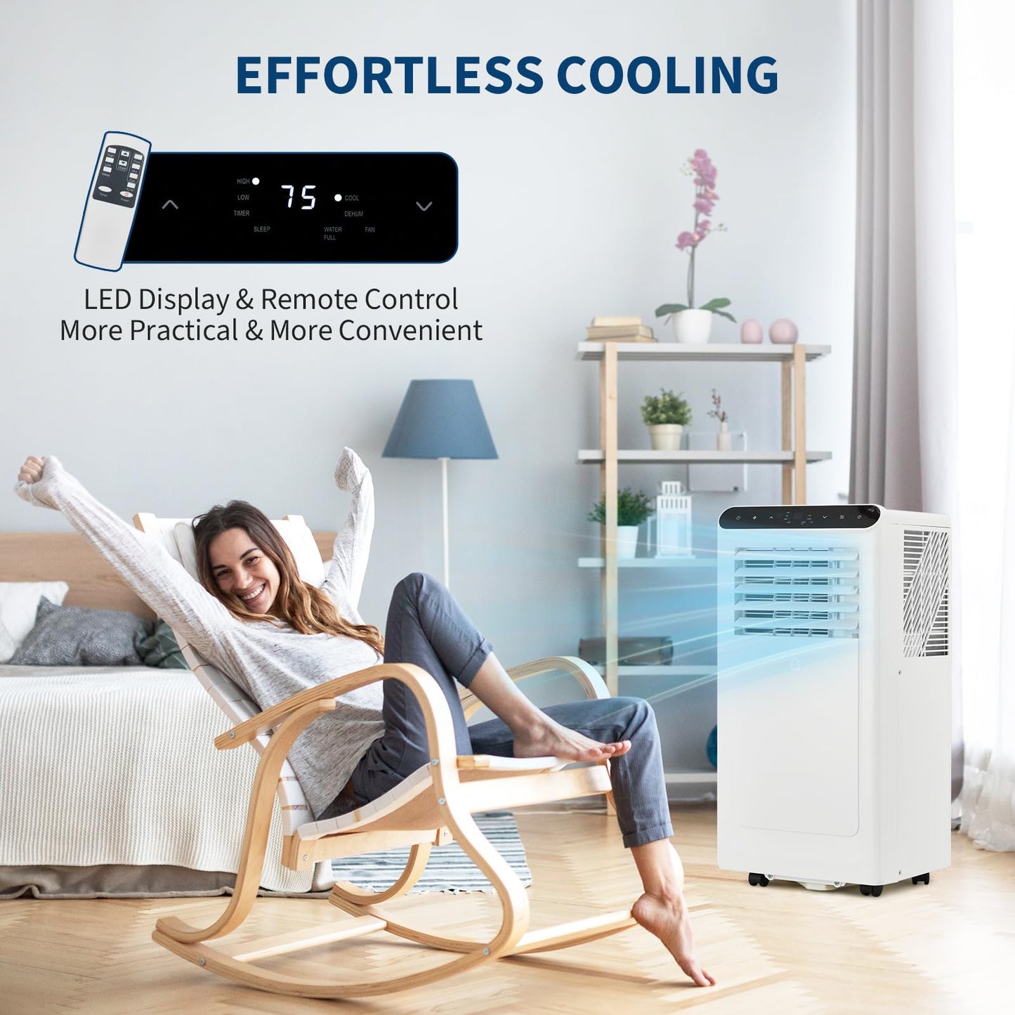 2025 New Model Portable Air Conditioner, 10000 Btu Air Conditioner Cool Up To 550 Sq.Ft, 3-In-1 Ac Unit, Dehumidifier, Fan, Wind