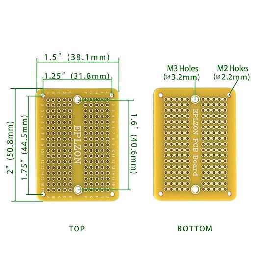 Solderable Breadboard PCB Board Gold-Plated Solder Breadboard for DIY Electronics Projects Apply to Arduino Soldering Projects 3.5"x2.05" (5 Pack + 2 Mini Board, Yellow)