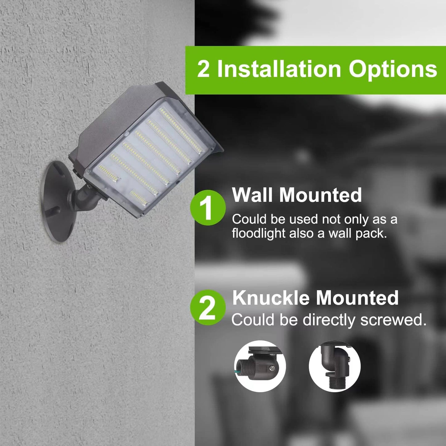 Paktonvo 100W Led Flood Light - Dusk To Dawn, 5000K, 14000Lm, Waterproof, Aluminum, Wall Mount, Model 100Wledfld, White