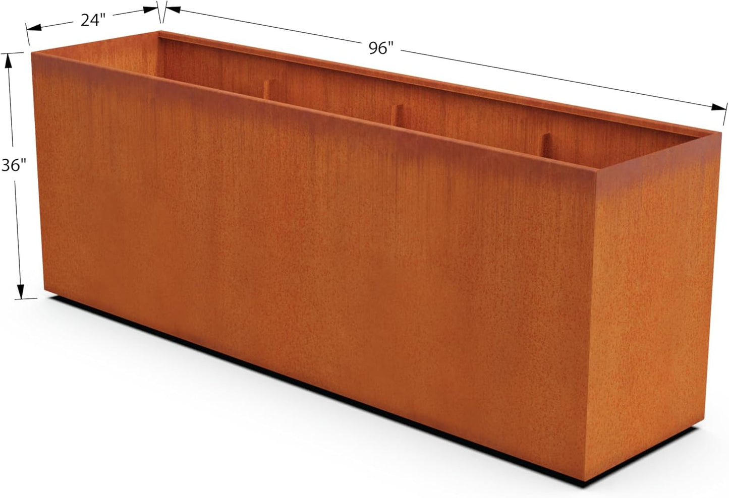 Large Rectangular Planters for Outdoor Plants - 96 Inch Corten Steel Planter, Extra Large Outdoor Planter Box for Patio Privacy & Landscaping