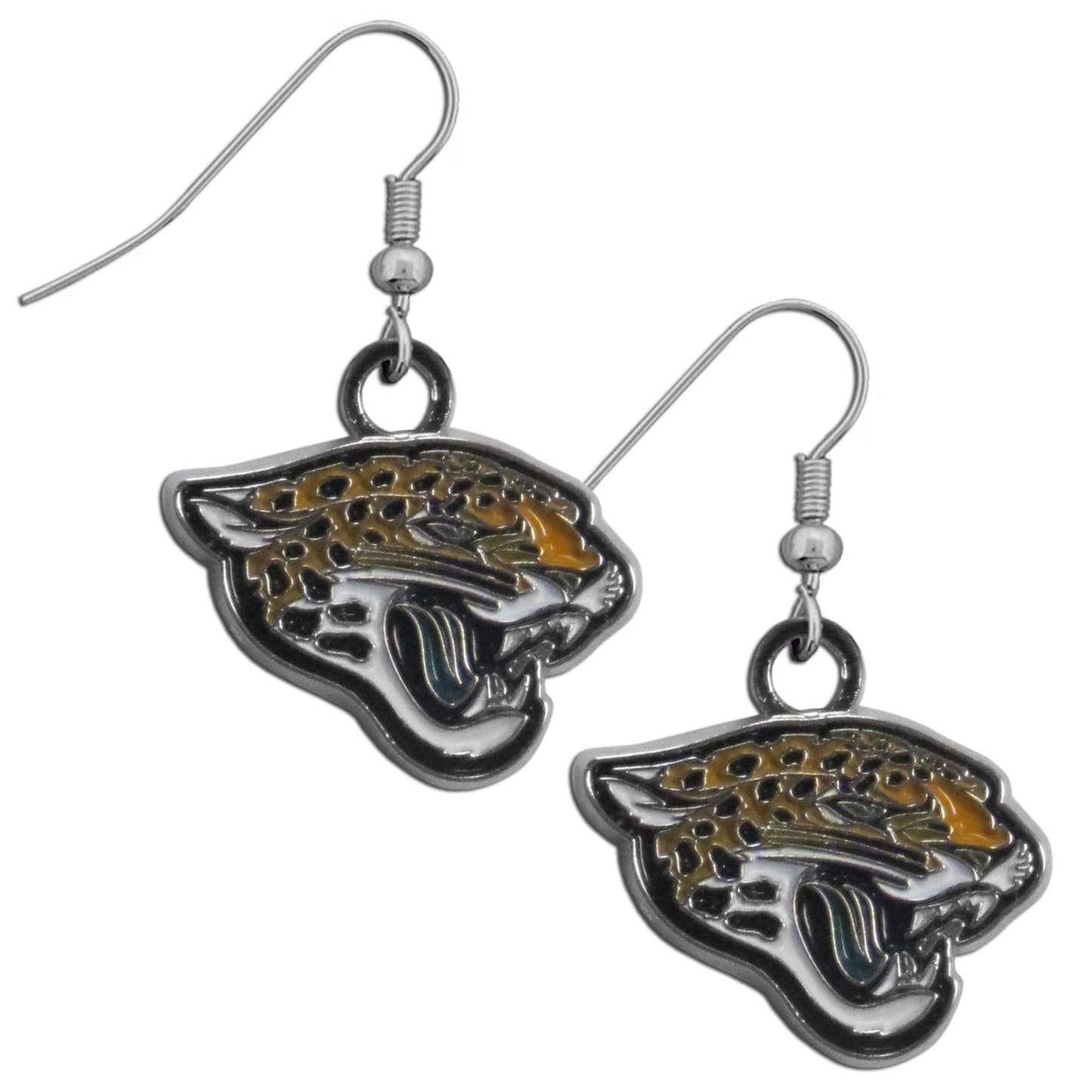 NFL Siskiyou Sports Womens Jacksonville Jaguars Chrome Dangle Earrings One Size Team Colors