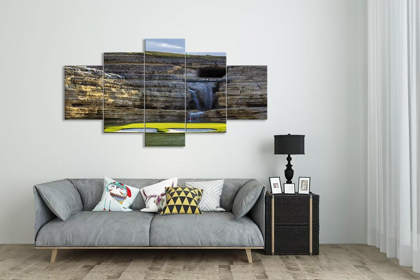chenchenArt Payne's Valley Golf Course 19th Hole Wall Art for Living Room Bedroom Bathroom Home Decorations Payne's Valley Golf Course Picture Poster Canvas Prints Framed Ready to Hang(50''W x 24''H)