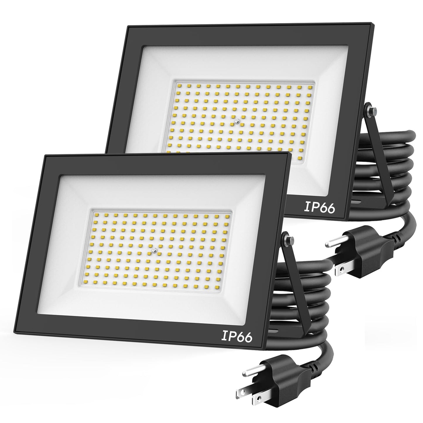 Madewell Living 2-Pack 100W Led Flood Lights Outdoor - 18000 Lm Super Bright Security Lighting  Ip66 Waterproof  5000K Daylight - Energy-Efficient Outdoor Lights For Garage  Garden  Lawn  Backyard