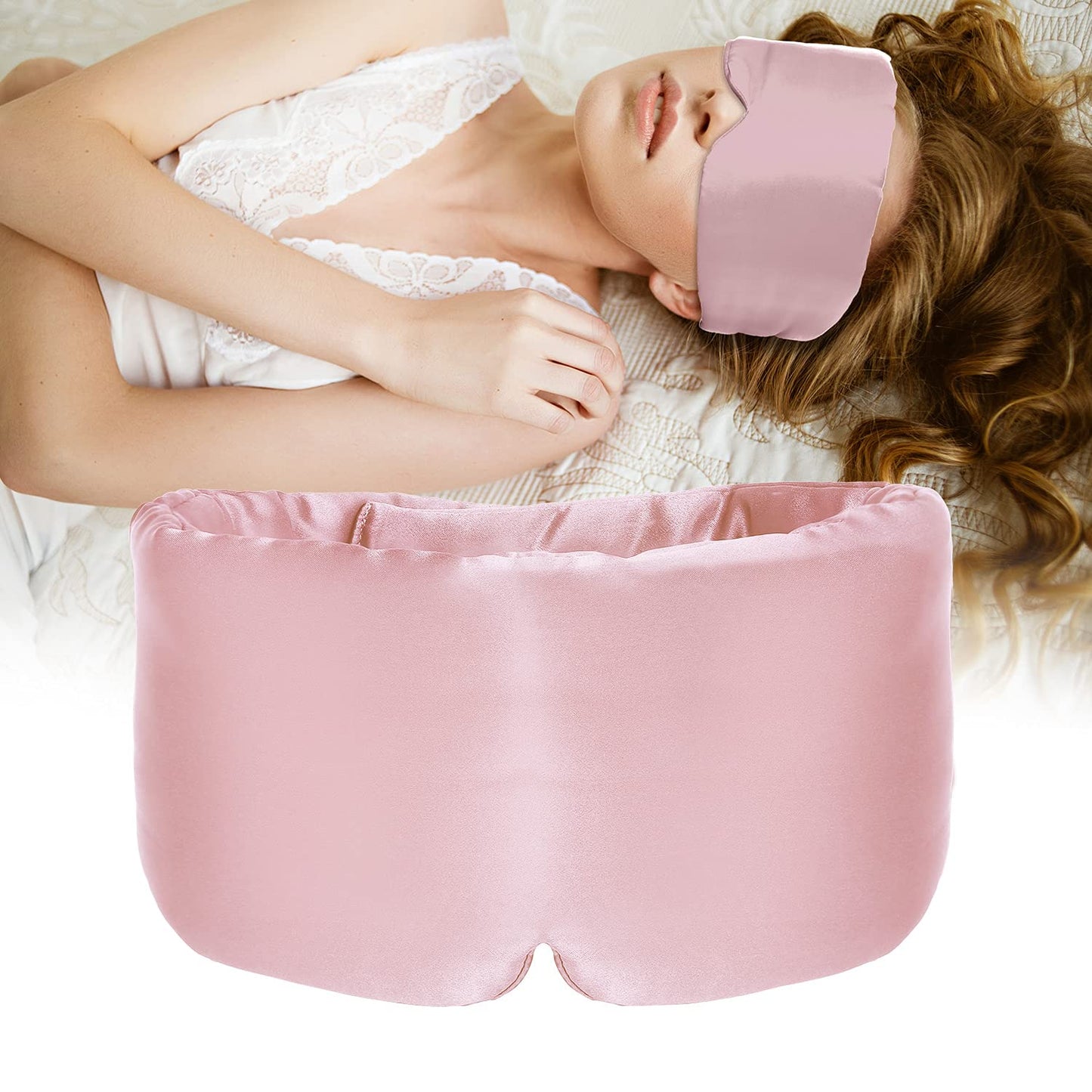 ATreebag Silk Sleep Mask for Women Men, Mulberry Silk Eye Sleeping Mask & Blindfold with Adjustable Strap, Blackout Eye Cover for Sleep Travel Yoga Nap, Large Size, Light Plum