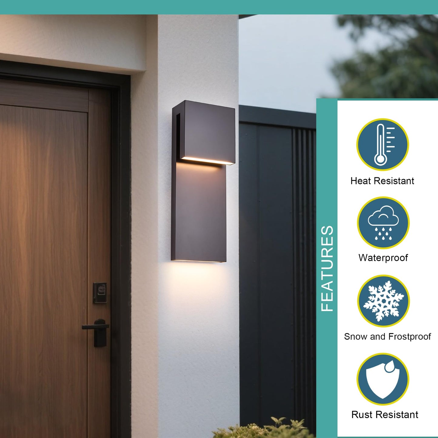 Tarentlight Outdoor Wall Lights Modern Exterior Lighting Fixtures  3000K Integrated Led  Wall Sconce Lighting 2 Packs  Bronze Outside Wall Mount Lights For House Front Door Porch Garage Patio