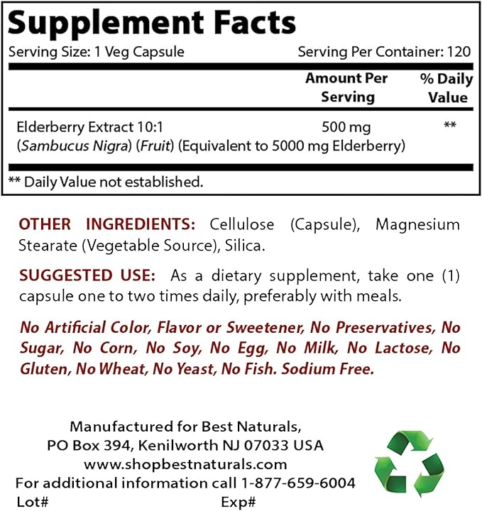 Best Naturals Elderberry 5000mg & Vitamin C 1000 mg