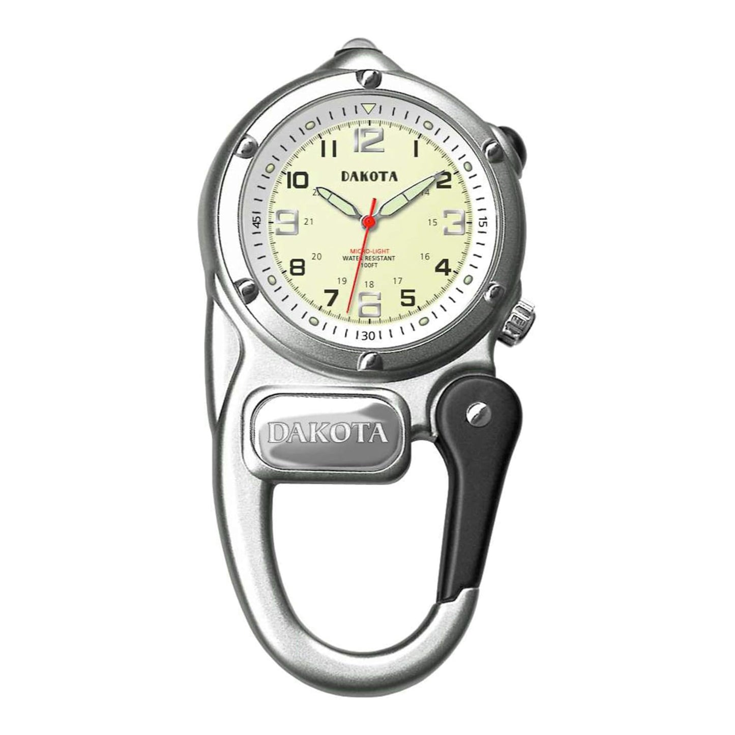 Dakota Mini Clip Microlight, Flashlight and Watch, Outdoor Gifts for Men and Women, Use for Fishing Hunting, and More, LED Flash
