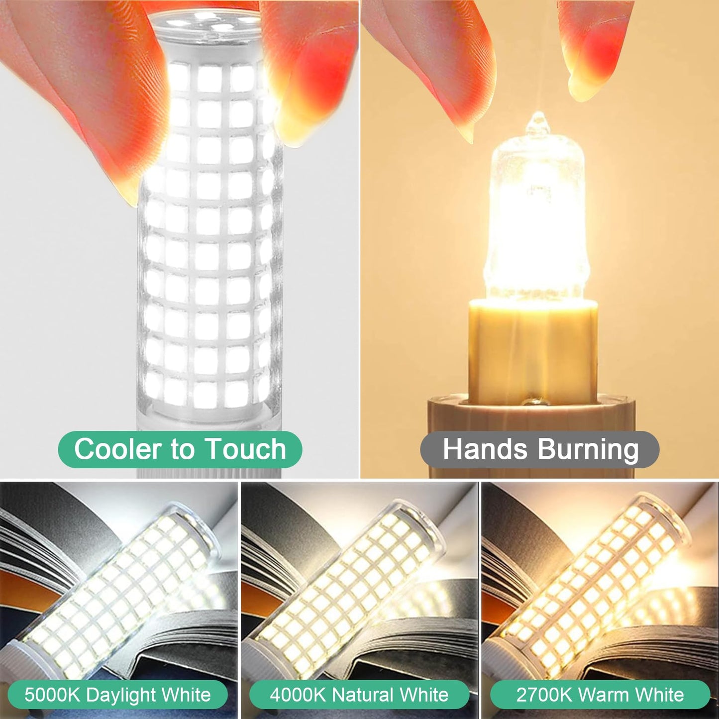 G9 Led Bulb 6W 60W Halogen Equivalent 5000K Daylight White High Brightness 600Lm  Ac120V T4 G9 Bulbs With Long Lifespan For Chandeliers Home Lighting G9 Bi-Pin Ceramic Base Non-Dimmable 6 Pack