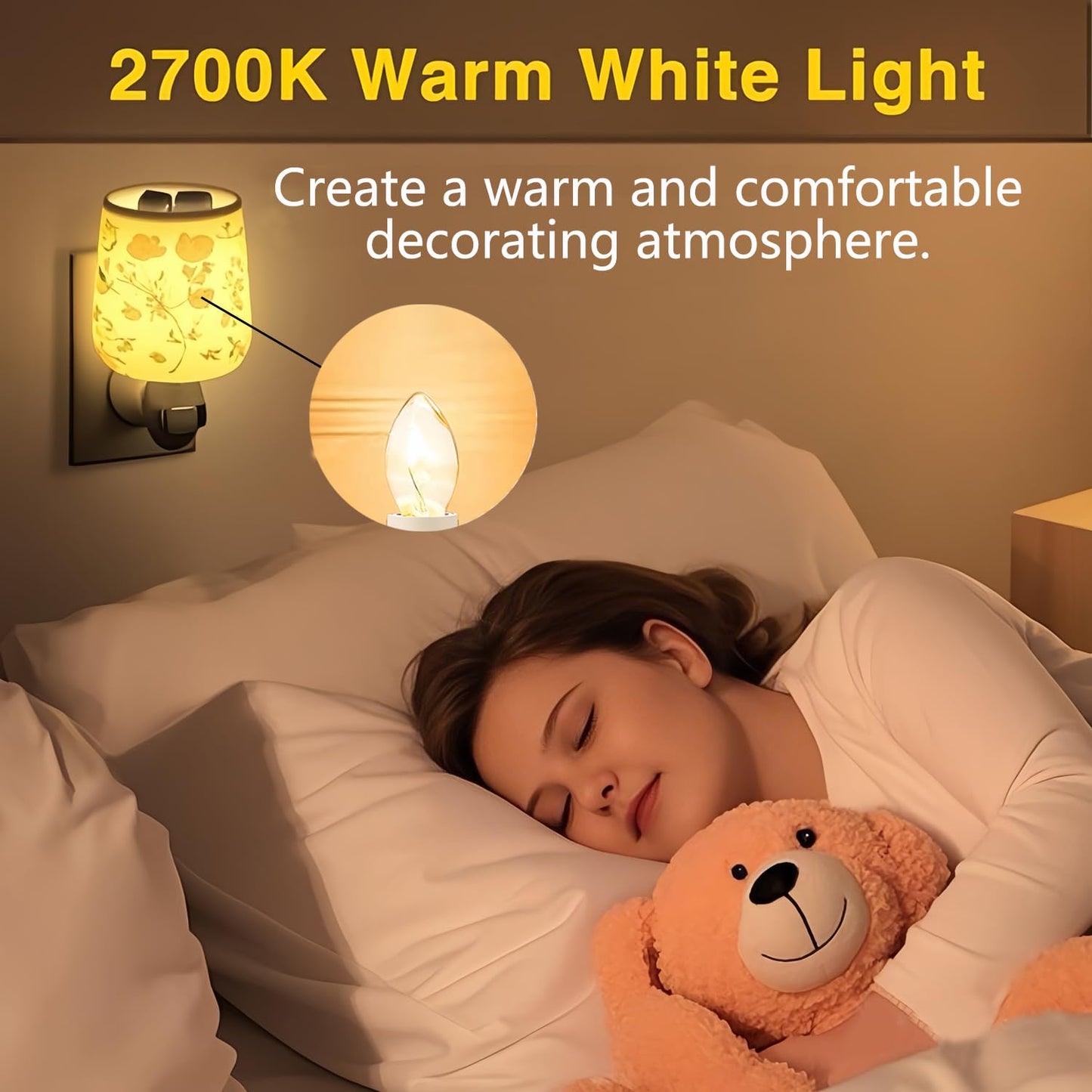 Wokhok Himalayan Salt Lamp Bulbs, 15 Watt C7 Incandescent, 12-Pack, E12 Socket
