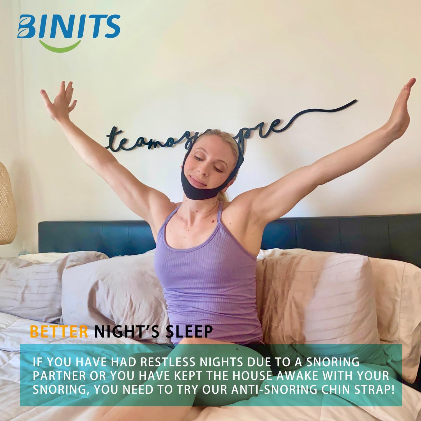 Chin Strap for CPAP User - Adjustable Snore Stopping Device Face Mask Bandage Keeping Mouth Closed - Better Night's Sleep No Dry Mouth Nasal Breathing (Gray)