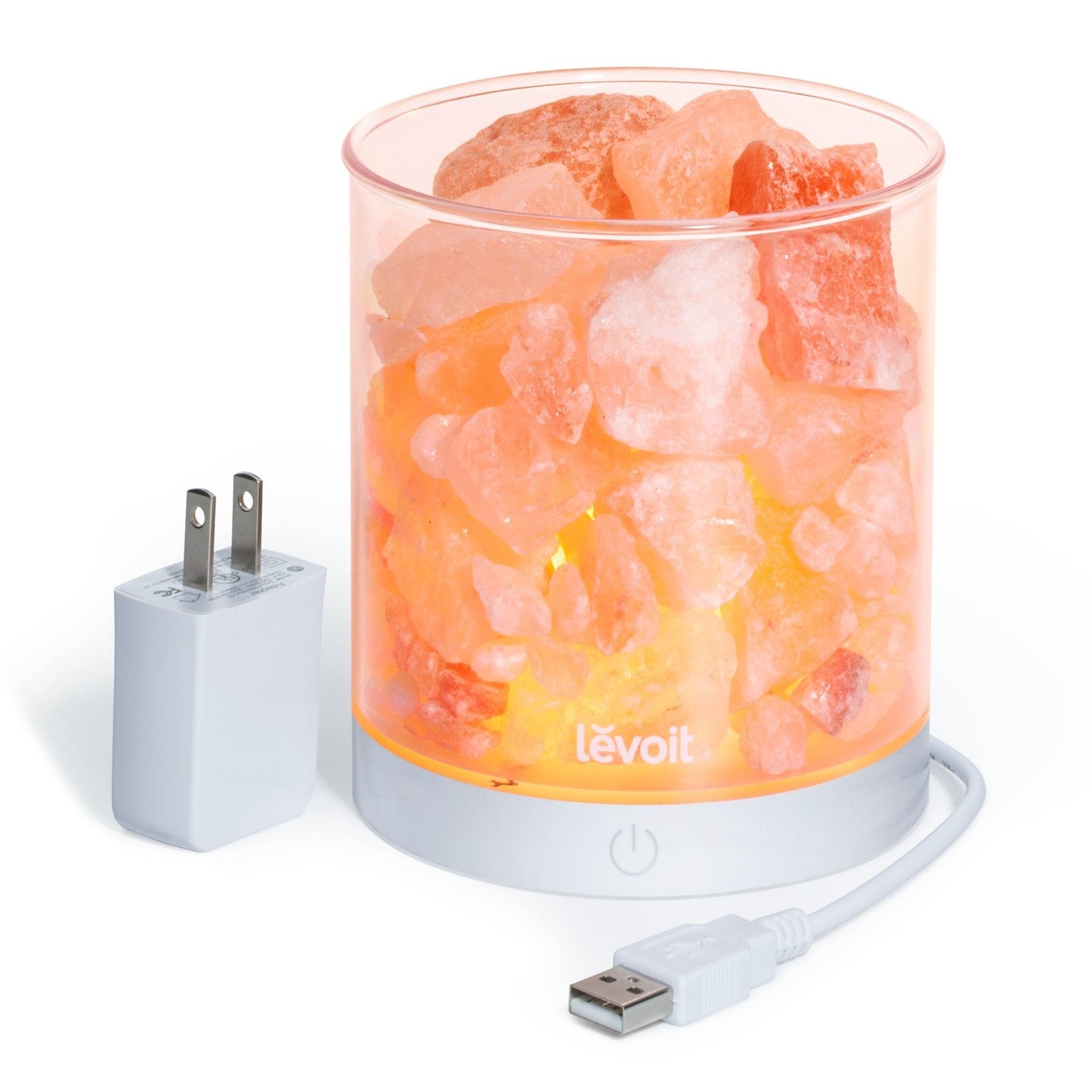 LEVOIT Cora Himalayan Pink Rock Crystal Night Light, Dimmable Touch Switch, ETL Certified