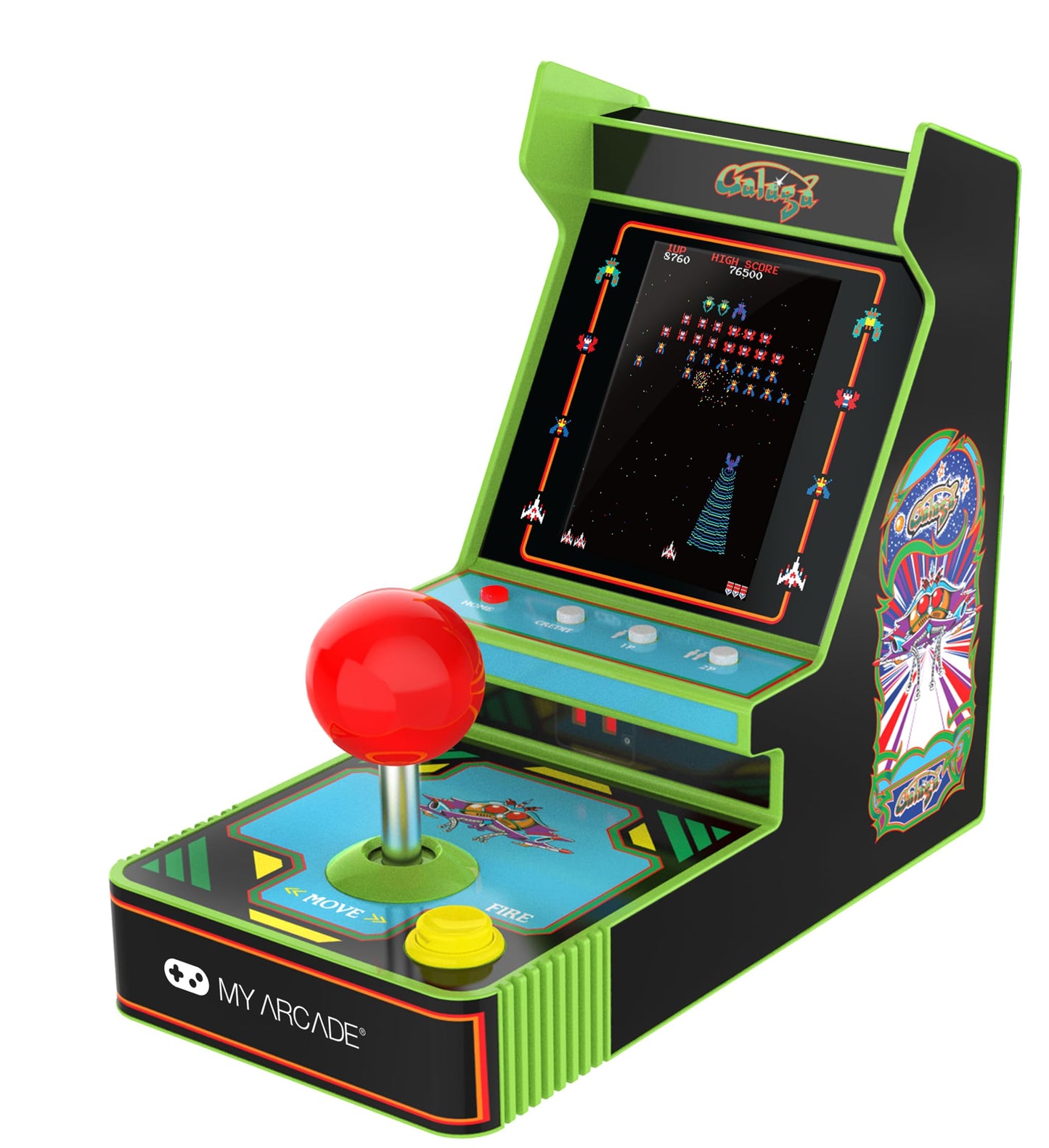 My Arcade New Galaga Red Joystick Player: Galaga and Galaxian Portable Console, Retro Games - 3.5" Full Color Display