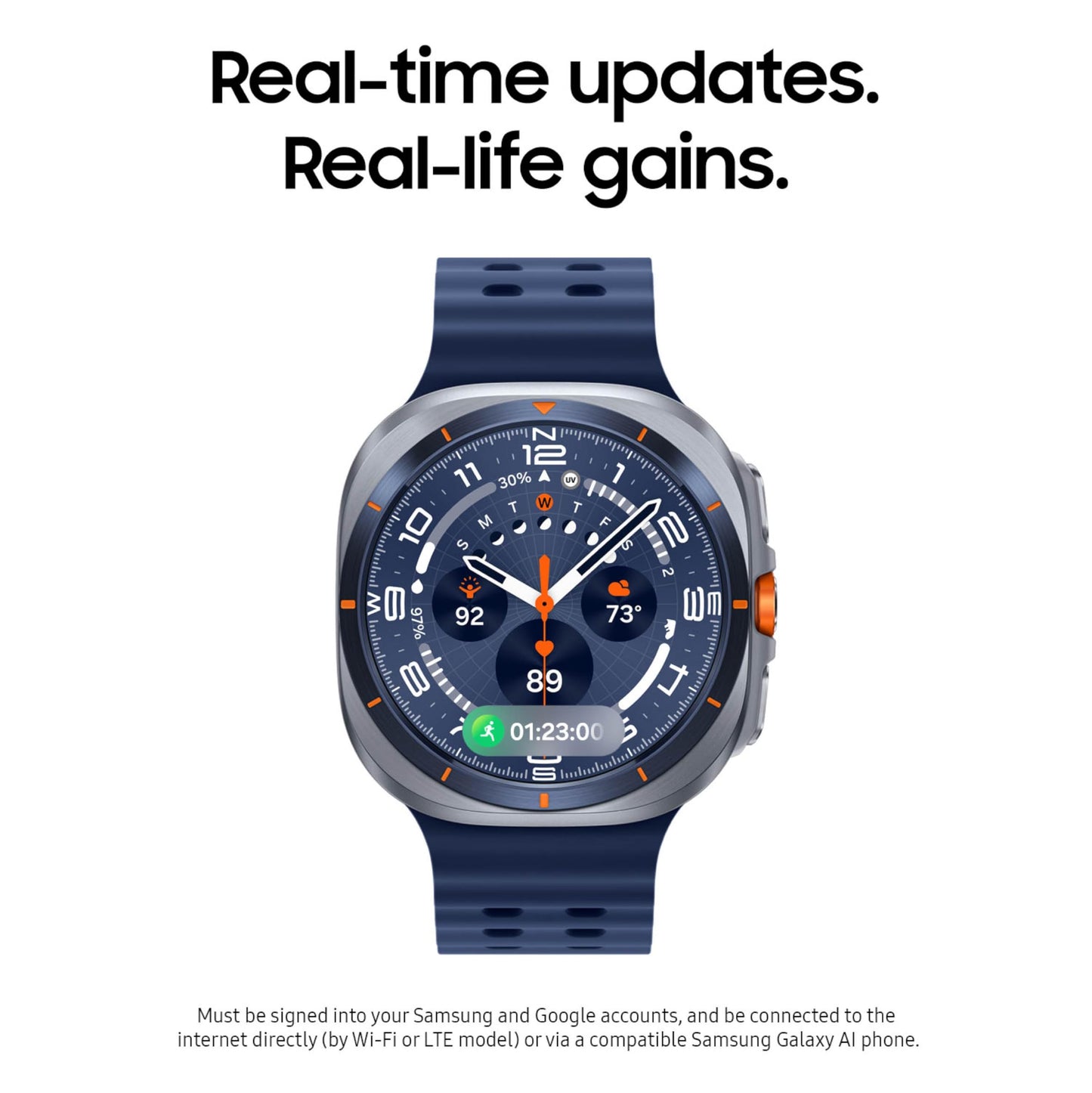 Samsung Galaxy Watch Ultra (2025) 47mm LTE Smartwatch, Titanium Casing, Advanced Sleep Coaching, Running Coach, Energy Score, Heart Rate Tracking, GPS, Titanium Silver [US Version, 2 Yr Warranty]