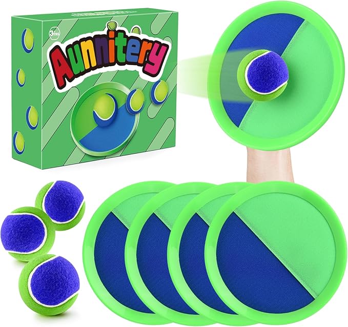 Toss and Catch Ball Set Beach Toys for Kids Outdoor Toys and Yard Games for Boys and Girls Improves Focus Great for Exerci...