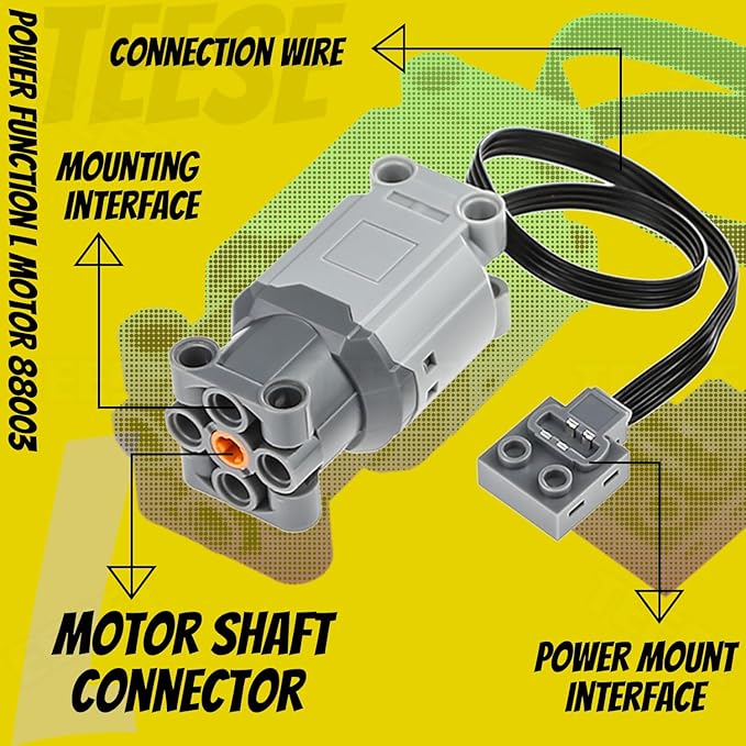 27pcs Technic-Motor Set with Motor-Remote Control-Receiver, Battery-Box-Switch-Light-Cable, Compatible with Technic-Parts