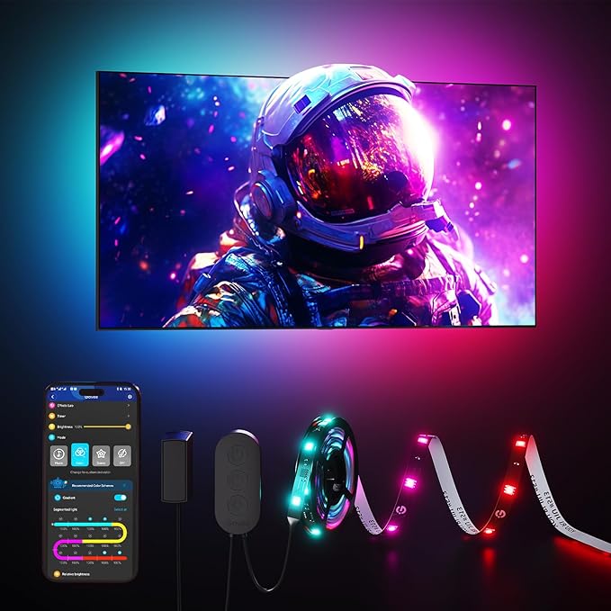 Govee TV LED Backlight Strip, RGBIC Smart LED Backlight for 40-50inch TVs, Music Sync, Wi-Fi Bluetooth & App Control, Work...