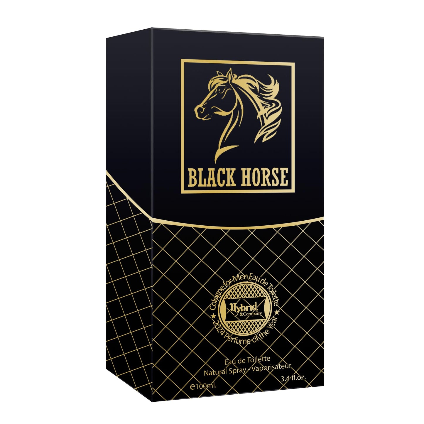 Hybrid & Company Black Horse For Men Eau De Toilette Vaporisateur Natural Spray 3.4 Fl Oz
