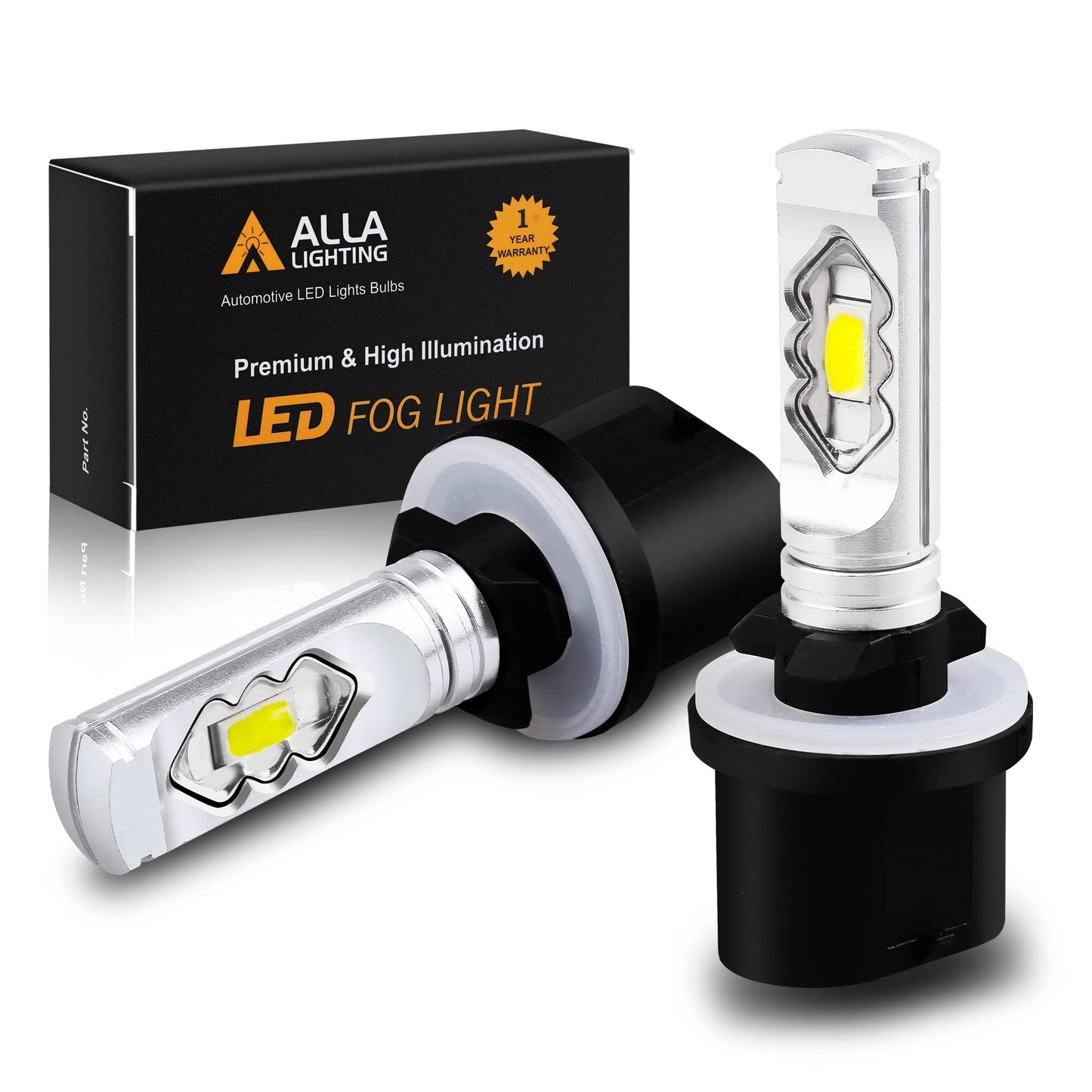 Alla Lighting 3800Lm 899 880 Led Fog Light Bulbs  Super Bright Pg13 Base 884 885 887 893 H27 H32  Eti 56-Smd (8000K Ice Blue)