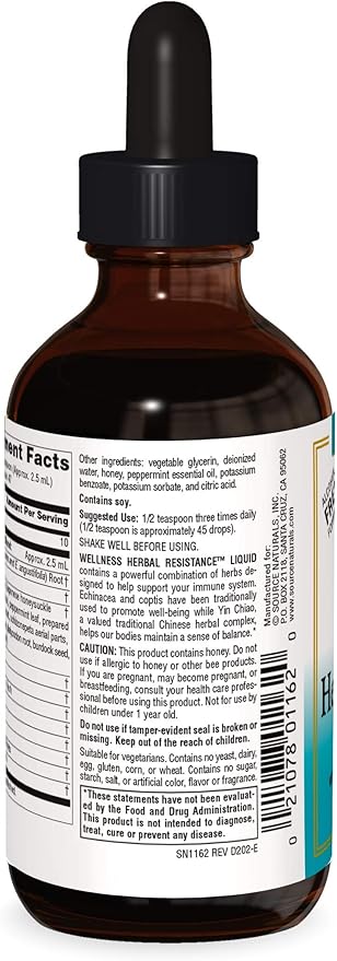 Source Naturals Liquid Supplements, Herbal Resistance and 2000 iu Vitamin D-3-4 oz Bottles