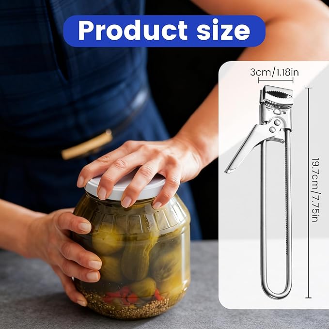 Adjustable Stainless Steel Jar Opener, 2026 New Jar Opener for Weak Hands Seniors, Multifunctional Can Opener Jar Lid Gripper Bottle Opener Kitchen Gadgets (2 Pcs)
