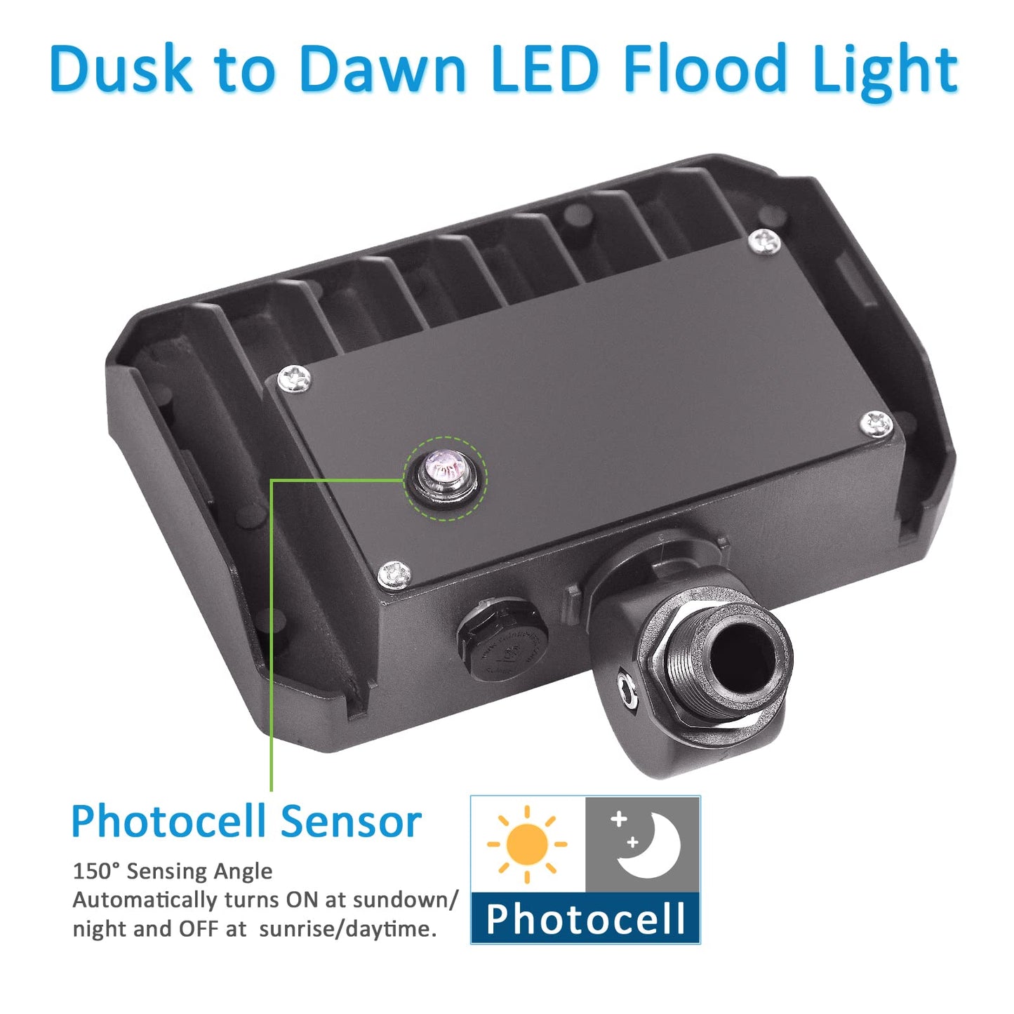 Szgmjia 40W Led Flood Light, Ip65 Waterproof, Dusk-To-Dawn, 5200Lm, Aluminum, 2-Pack