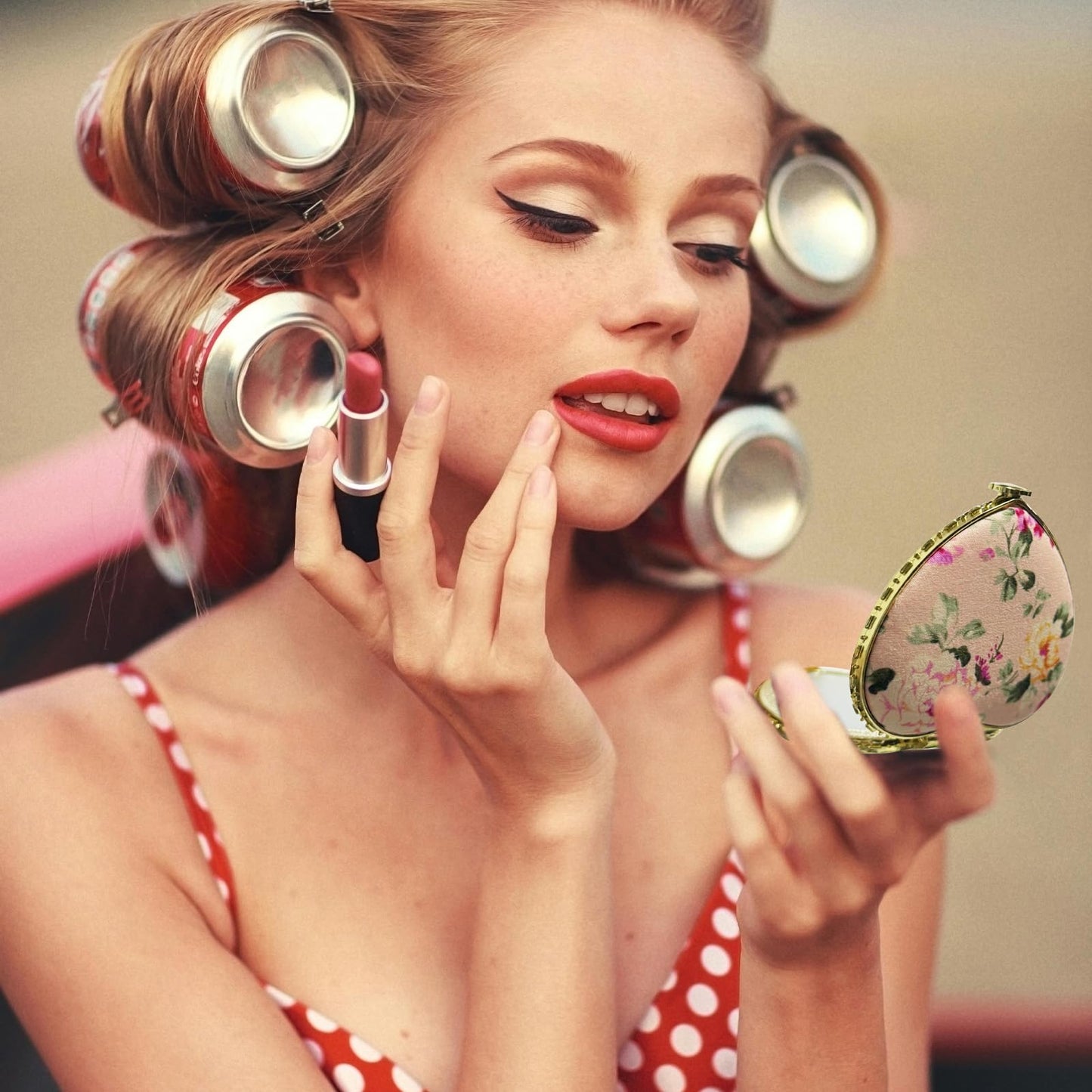Agolctry 16 Pcs Compact Mirror Bulk Mini Mirror for Purse Small Pocket Mirror for Women Girls Floral Tea Party Favors for Makeup