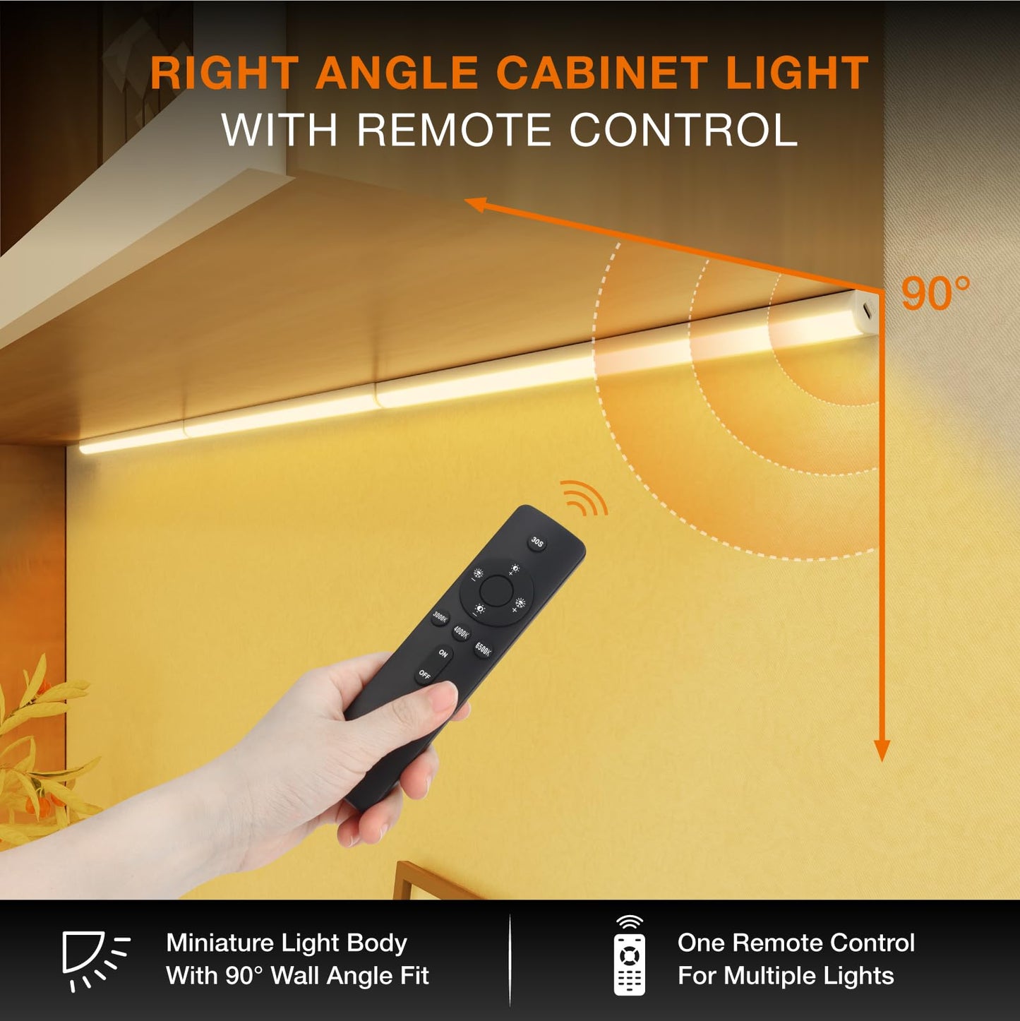 MEKKLEON Under Cabinet Lights, Magnetic Rechargeable Light Bar, 30 CM, White, Model LB55, Wireless for Kitchen and Wardrobe