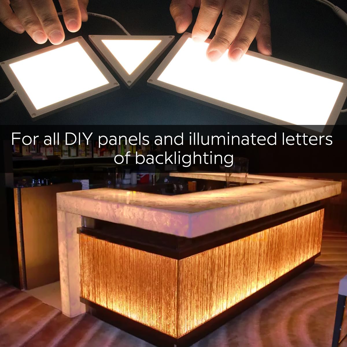 19"x9.5" Flexible LED Panel Sheet RGBCCT 5in1 Color Changing Ultra Thin Cuttable 90W 2.5A 24V LED Light Sheet RGBWW 2600K~6500K, Adhesive Backing, 288LEDs (RGB+CCT(2600-6500k))