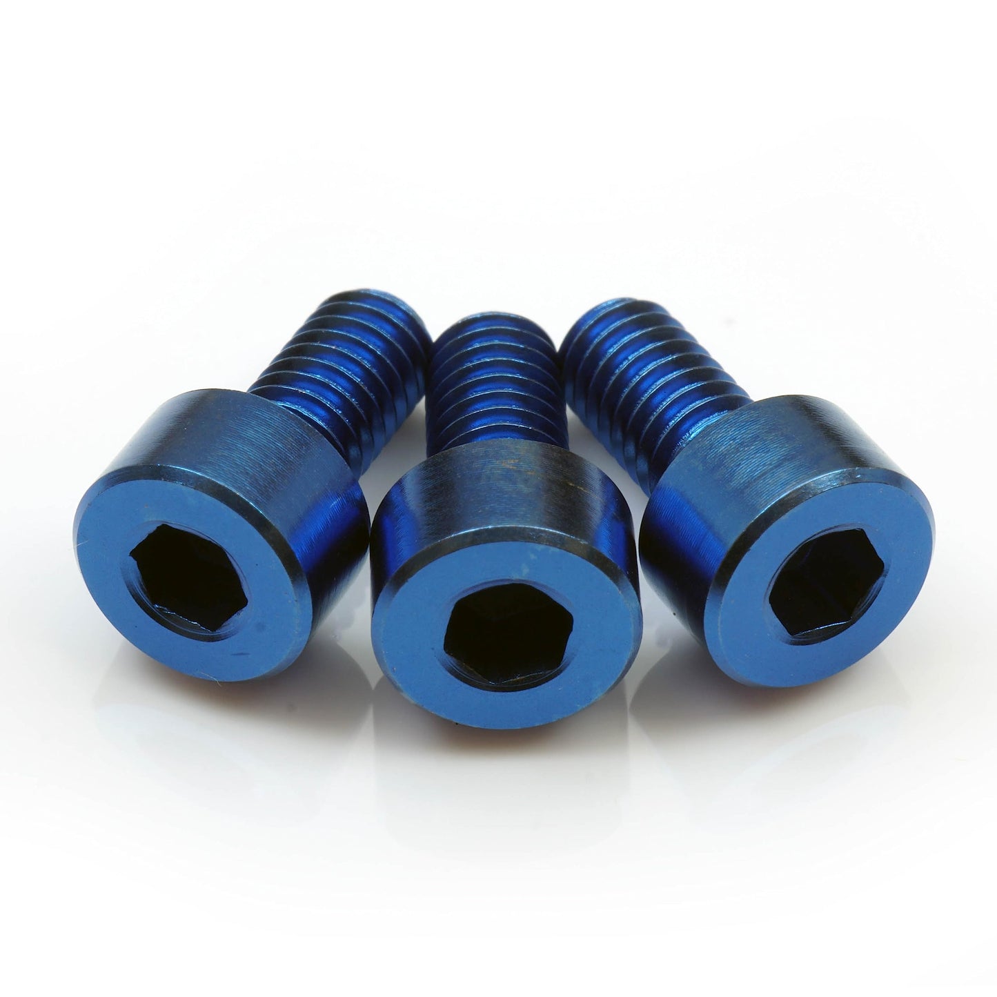 Stainless/Black Alloy Steel/Titanium - Floyd Rose Style Guitar Locking Nut Screws Set - Monsterbolts (Qty 4, Titanium - Blue)