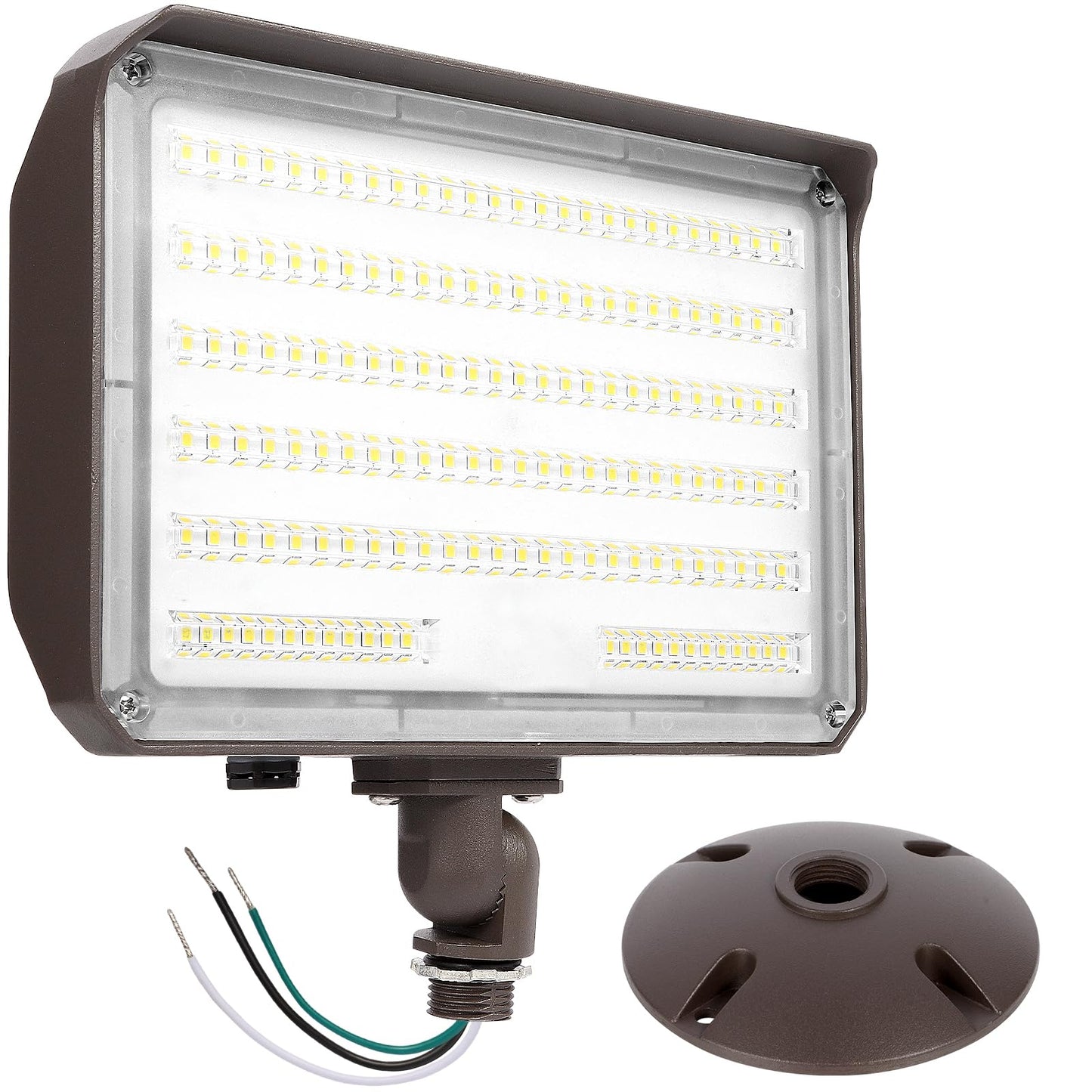 Paktonvo 100W Led Flood Light - Dusk To Dawn, 5000K, 14000Lm, Waterproof, Aluminum, Wall Mount, Model 100Wledfld, White