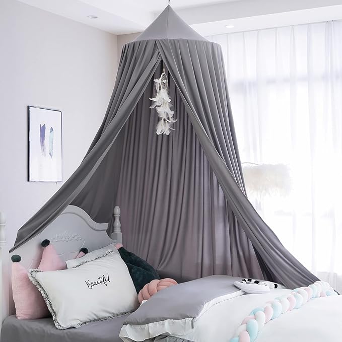 Upgrade Version of Canopy for Kids Bed, Extra Large Canopy for Girls Room Decoration Princess Castle Play Tent Hanging House, Dreamy Canopy for Children Room Reading Nook Canopies