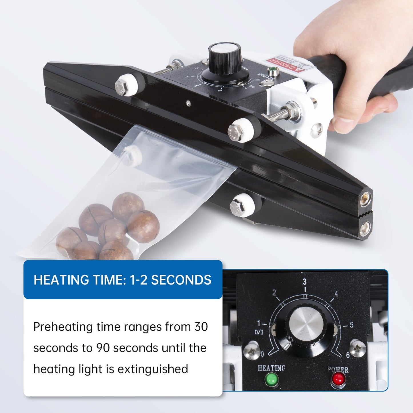 R-PACK Portable Hand Held Heat Sealer Machine-R-PACK FKR-200, 8 Inches, For Foil Bag, Kraft Bag, Mylar Bag
