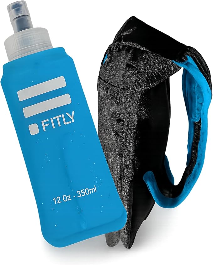 FITLY Soft Flask - Shrink As You Drink Soft Water Bottle for Hydration Pack - Folding Water Bottle Ideal for Running, Hiki...