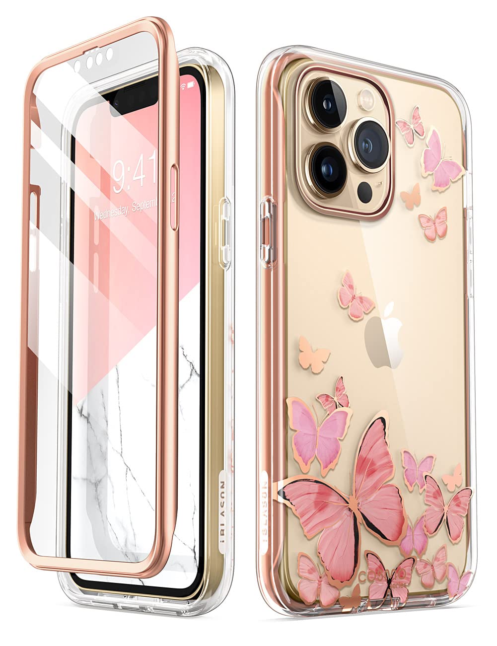 I-Blason Iphone 13 Pro Max Case (2021) 6.7 Inch Case With Built-In Screen Protector [Cosmo Series] Design Pattern Full Body Prot