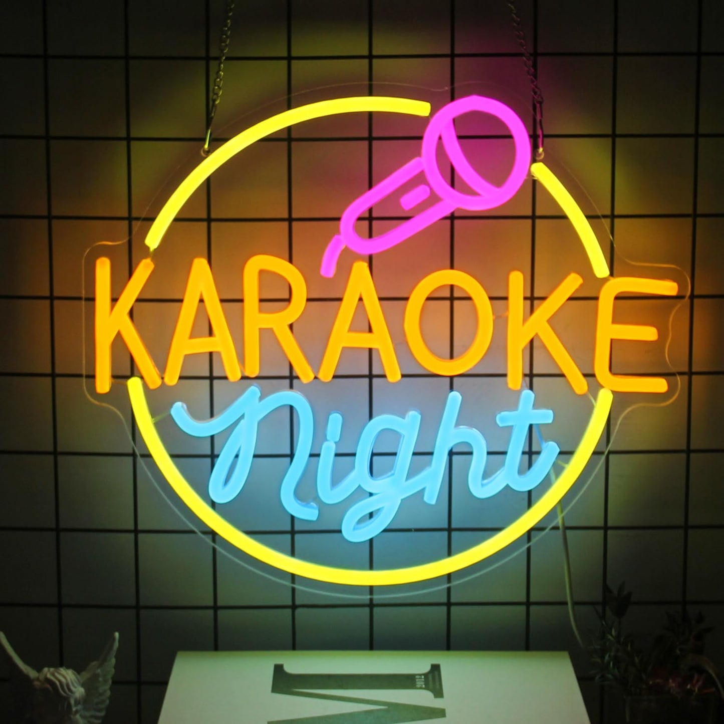 Cktbley Karaoke Night Neon Sign Music Room Decor Karaoke Bar Led Sign For Wall Decor Karaoke Live On Air Neon Lights Signs Bar Open Neon Wall Light For Music Studio Game Room Decor