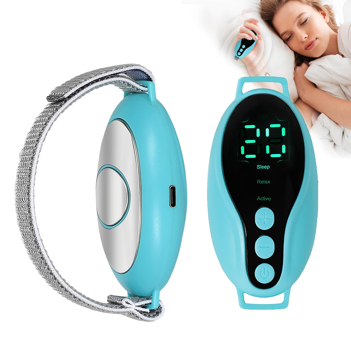 MEDAMOC Sleep Aid Device, 3 Modes Palm Sleep Massage Handheld Microcurrent Anxiety Device Insomnia Relief
