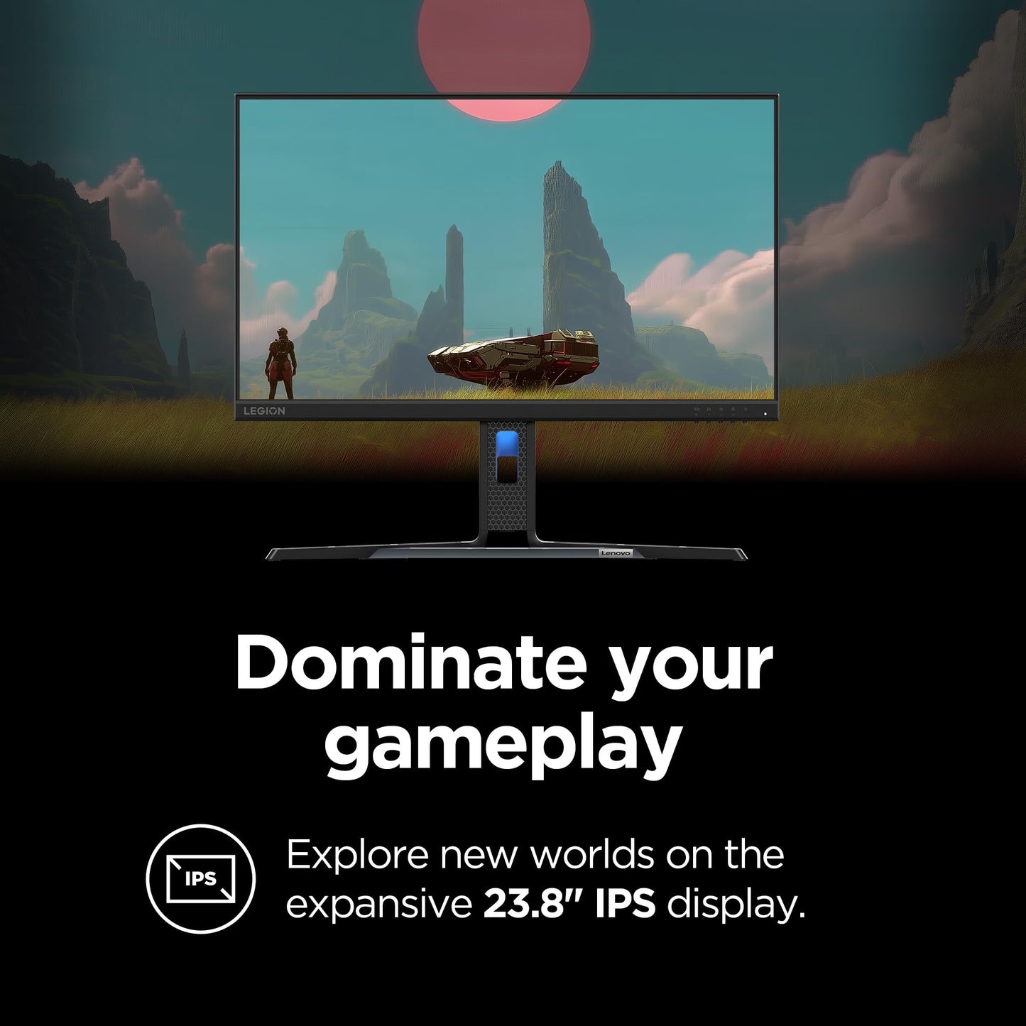 Lenovo Legion R24e - Gaming Monitor - 23.8" Flat FHD - 180 Hz - 1ms Response - AMD FreeSync - HDRDecode, HDMI 2.1, DP 1.4, Audio - Lift/Tilt/Pivot/Swivel Stand - Raven Black