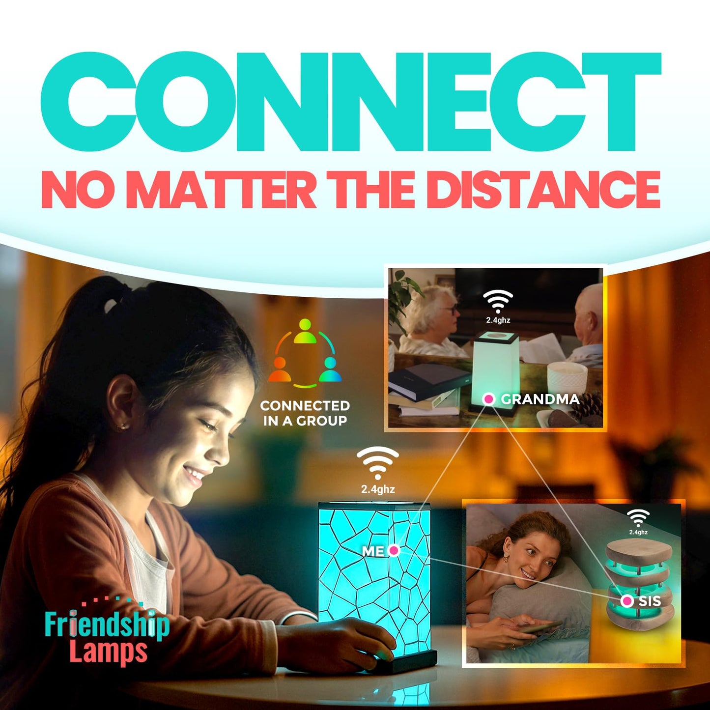 Friendship Lamp By Filimin Classic - Best Friend Lamps Wi-Fi Touch Lamp Led Light For Long-Distance  Connection  Relationship  Friendship  Gifts  Love  200+ Colors  App Setup - Set Of 2