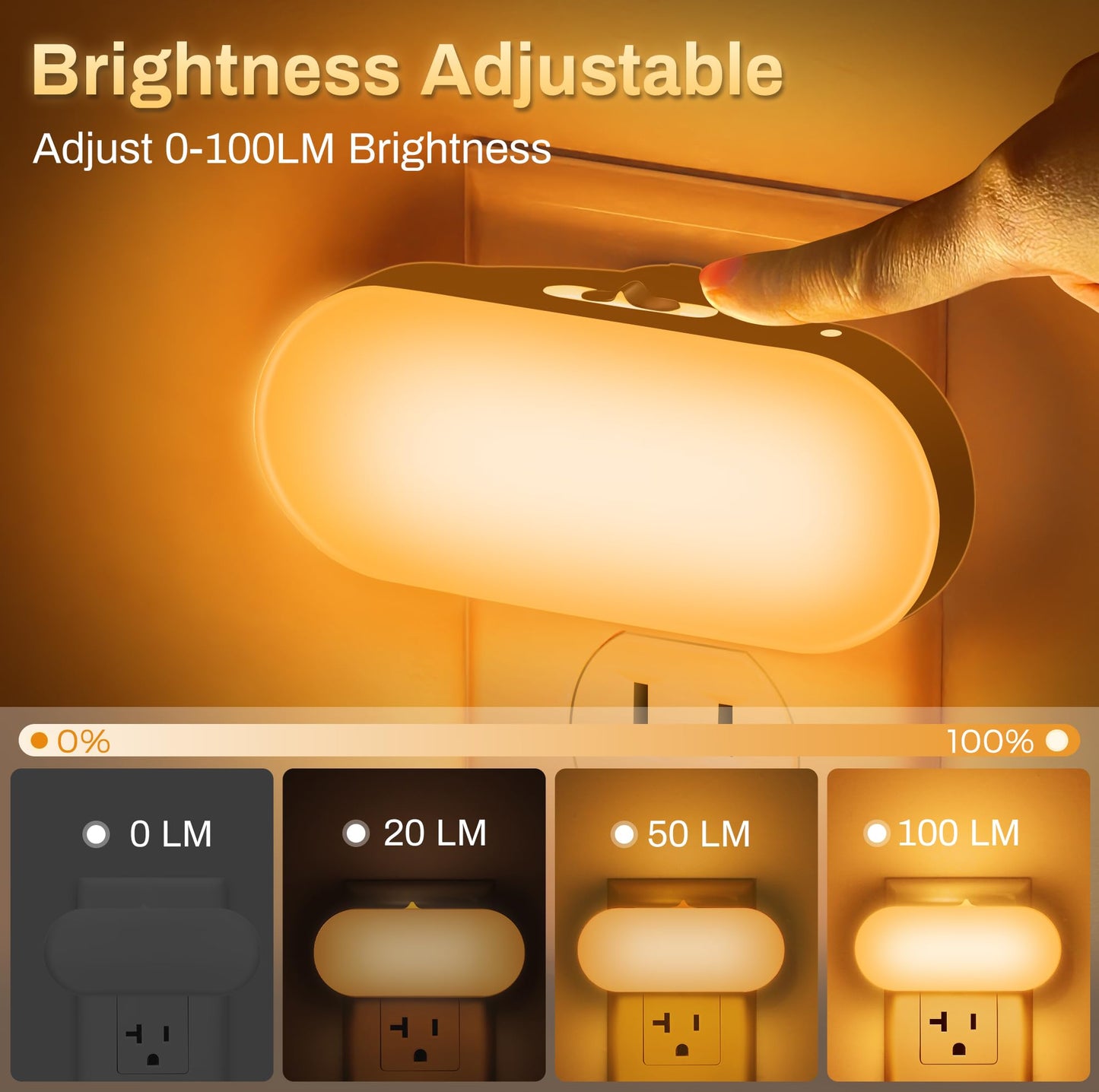 Doresshop Amber Night Lights Plug Into Wall  Dusk To Dawn Night Light 4Pack  1W Led Night Light For Bedroom  Kids Room